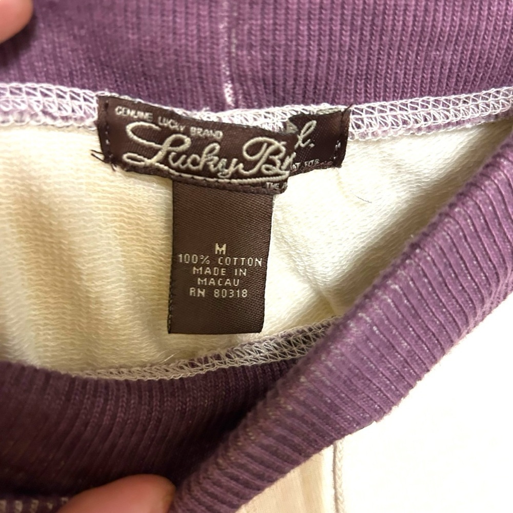 Y2K Lucky Brand M-XL sweatpants cropped flower graphic print boho vintage knit - Picture 5 of 13